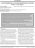 Cover page: Acute Hemiballismus as the Initial Manifestation of Ischemic Stroke: A Case Report