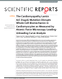 Cover page: The Cardiomyopathy Lamin A/C D192G Mutation Disrupts Whole-Cell Biomechanics in Cardiomyocytes as Measured by Atomic Force Microscopy Loading-Unloading Curve Analysis