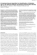 Cover page: A treatment-based algorithm for identification of diabetes type in the National Health and Nutrition Examination Survey.