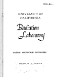 Cover page: GASEOUS MOLYBDENUM OXICHLORIDE