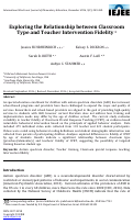 Cover page: Exploring the relationship between classroom type and teacher intervention fidelity