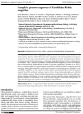 Cover page: Complete genome sequence of Candidatus Ruthia magnifica