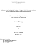 Cover page: A History of the Founding of the Institutes of Religion, 1926-1936: A Case Study of a Religious Education Movement in American Higher Education