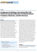 Cover page: An Approach to Defining a Sacramento River Fall Chinook Escapement Objective Considering Natural Production, Hatcheries, and Risk Tolerance