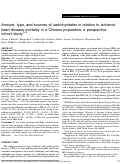 Cover page: Amount, type, and sources of carbohydrates in relation to ischemic heart disease mortality in a Chinese population: a prospective cohort study 1 , 2 , 3 , 4