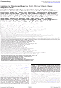 Cover page: Guidelines for Modeling and Reporting Health Effects of Climate Change Mitigation Actions