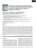 Cover page: Structure of a Prokaryotic Sodium Channel Pore Reveals Essential Gating Elements and an Outer Ion Binding Site Common to Eukaryotic Channels