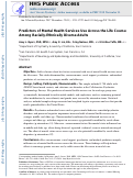 Cover page: Predictors of Mental Health Services Use Across the Life Course among Racially–Ethnically Diverse Adults