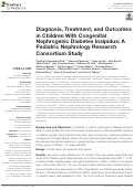 Cover page: Diagnosis, Treatment, and Outcomes in Children With Congenital Nephrogenic Diabetes Insipidus: A Pediatric Nephrology Research Consortium Study.