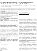 Cover page: Not Perfect, but Better: Primary Care Providers’ Experiences with Electronic Referrals in a Safety Net Health System