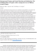 Cover page: Interpersonal Trauma and Sexual Function and Satisfaction: The Mediating Role of Negative Affect Among Survivors of Military Sexual Trauma.