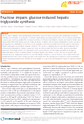 Cover page: Fructose impairs glucose-induced hepatic triglyceride synthesis