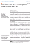Cover page: Personalized contraceptive counseling: helping women make the right choice.