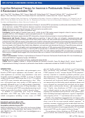 Cover page: Cognitive Behavioral Therapy for Insomnia in Posttraumatic Stress Disorder: A Randomized Controlled Trial