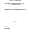 Cover page: Organic Matter Amendments Improve Soil Function in California Agroecosystems
