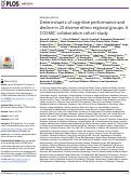 Cover page: Determinants of cognitive performance and decline in 20 diverse ethno-regional groups: A COSMIC collaboration cohort study