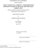 Cover page: “Like Talking to a Person”: User-Perceived Benefits of Mental Health and Wellness Mobile Apps