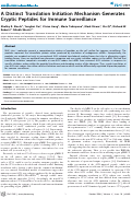Cover page: A Distinct Translation Initiation Mechanism Generates Cryptic Peptides for Immune Surveillance