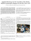 Cover page: Applied Metrology for the Assembly of the Nb3Sn MQXFA Quadrupole Magnets for the HL-LHC AUP