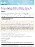 Cover page: Enhanced phasic GABA inhibition during the repair phase of stroke: a novel therapeutic target