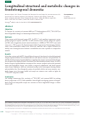 Cover page: Longitudinal structural and metabolic changes in frontotemporal dementia.