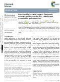 Cover page: Functionality in metal–organic framework minerals: proton conductivity, stability and potential for polymorphism
