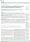 Cover page: Genetic overlap between multiple sclerosis and several cardiovascular disease risk factors