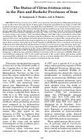 Cover page: The Status of Citrus tristeza virus in the Fars and Bushehr Provinces of Iran