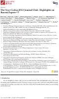 Cover page: The Non-Coding RNA Journal Club: Highlights on Recent Papers—7