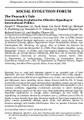 Cover page: The Peacock’s Tale: Lessons from Evolution for Effective Signaling in International Politics
