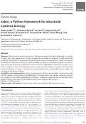 Cover page: ssbio: a Python framework for structural systems biology