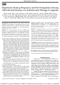 Cover page: Depression During Pregnancy and the Postpartum Among HIV-Infected Women on Antiretroviral Therapy in Uganda