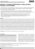 Cover page: Relation of vertebral deformities to bone density, structure, and strength