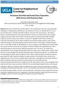 Cover page: Persistent Shortfall and Racial/Class Disparities, 2020 Census Self-Response Rate