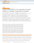 Cover page: Ecology and genomics of an important crop wild relative as a prelude to agricultural innovation