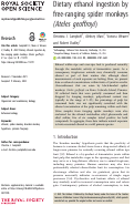 Cover page: Dietary ethanol ingestion by free-ranging spider monkeys (Ateles geoffroyi)