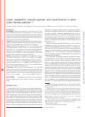 Cover page: Lutein, zeaxanthin, macular pigment, and visual function in adult cystic fibrosis patients