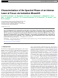 Cover page: Characterization of the spectral phase of an intense laser at focus via ionization blueshift