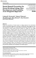 Cover page: Sexual Assault Prevention for Heavy Drinking College Men: Development and Feasibility of an Integrated Approach