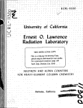 Cover page: NEUTRON AND ALPHA COUNTERS FOR HEAVY-ELEMENT COLUMN CHEMISTRY