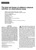 Cover page: The level and tempo of children's physical activities: an observational study.