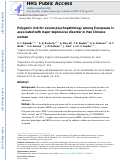 Cover page: Polygenic risk for severe psychopathology among Europeans is associated with major depressive disorder in Han Chinese women.