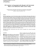 Cover page: HIV Infection Is Associated with Greater Left Ventricular Mass in the Multicenter AIDS Cohort Study.