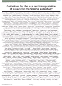 Cover page: Guidelines for the use and interpretation of assays for monitoring autophagy.