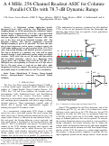 Cover page: A 4-MHz, 256-Channel Readout ASIC for Column-Parallel CCDs With 78.7-dB Dynamic Range