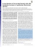 Cover page: In situ detection of live-to-dead bacteria ratio after inactivation by means of synchronous fluorescence and PCA