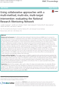 Cover page: Using collaborative approaches with a multi-method, multi-site, multi-target intervention: evaluating the National Research Mentoring Network