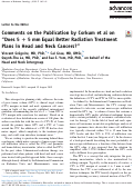 Cover page: Comments on the Publication by Corkum et&nbsp;al on “Does 5 + 5&nbsp;mm Equal Better Radiation Treatment Plans in Head and Neck Cancers?”