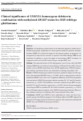 Cover page: Clinical significance of CDKN2A homozygous deletion in combination with methylated MGMT status for IDH-wildtype glioblastoma.