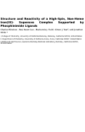 Cover page: Structure and Reactivity of a High-Spin, Nonheme Iron(III)- Superoxo Complex Supported by Phosphinimide Ligands
